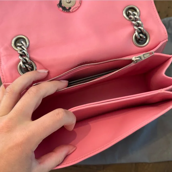 Balenciaga WOMEN'S CRUSH SMALL CHAIN BAG in graffiti pink - Picture 5 of 6